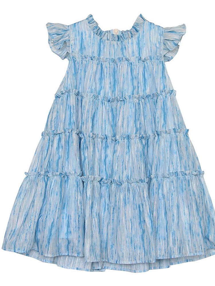キッズファッション ワンピース ティアード袖フリル姫様風ワンピース