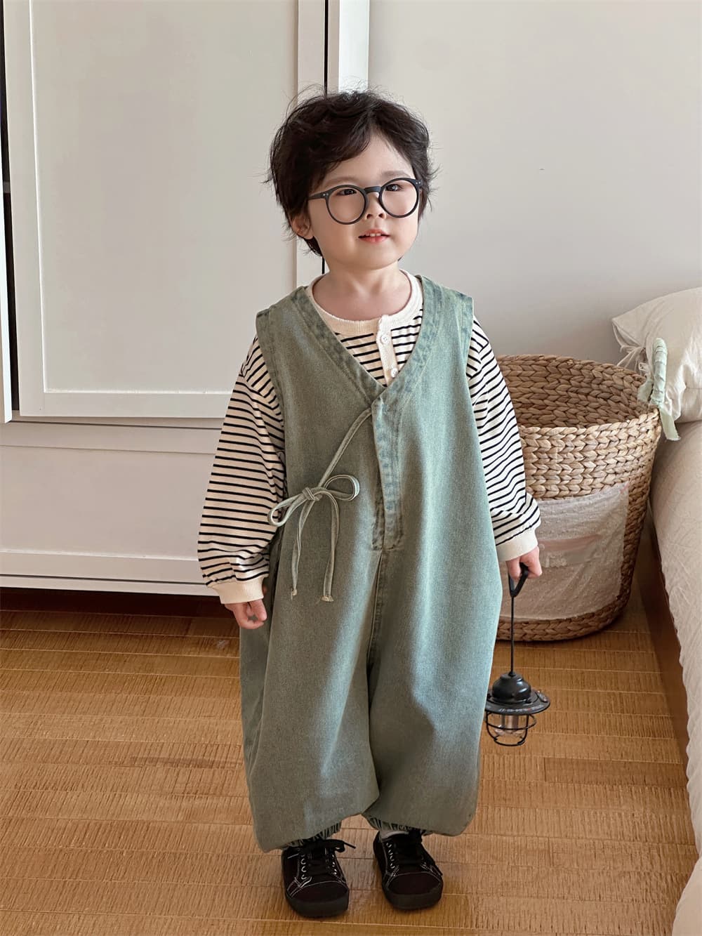 キッズファッション パンツ ふんわりサロペット風ワイドパンツ