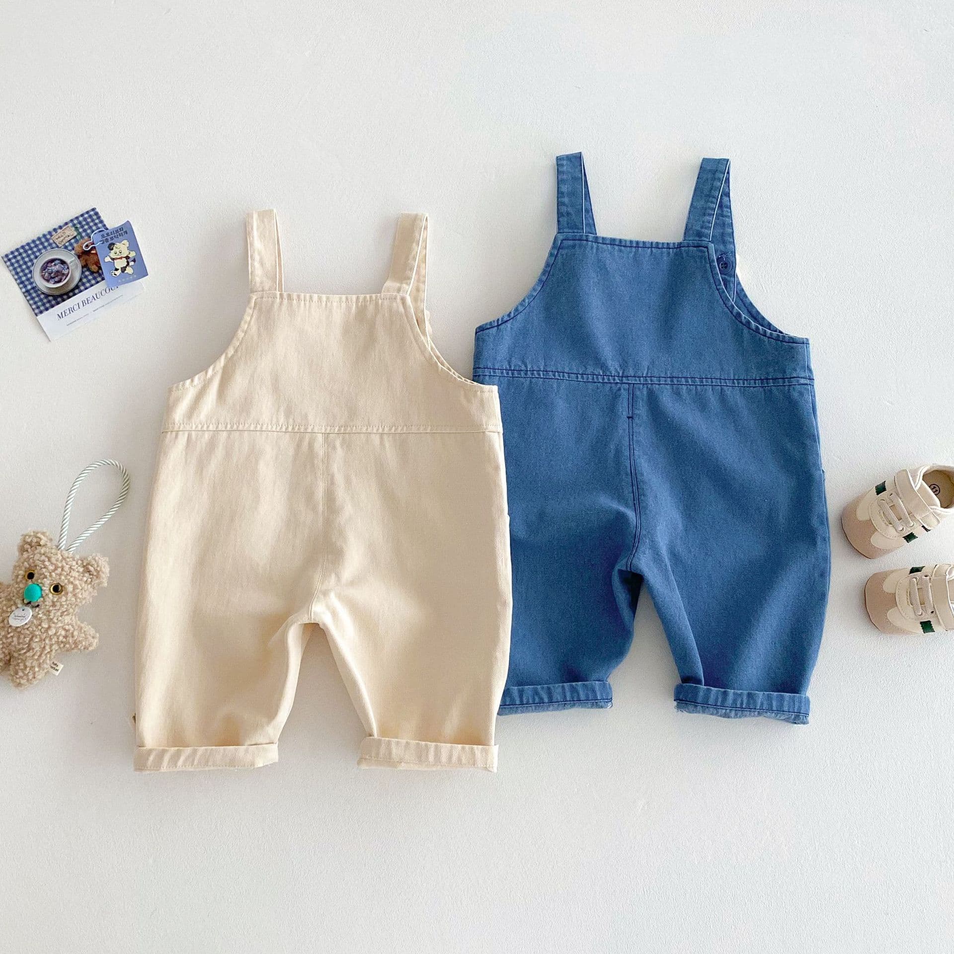 キッズファッション パンツ くま耳付きサロペットパンツ