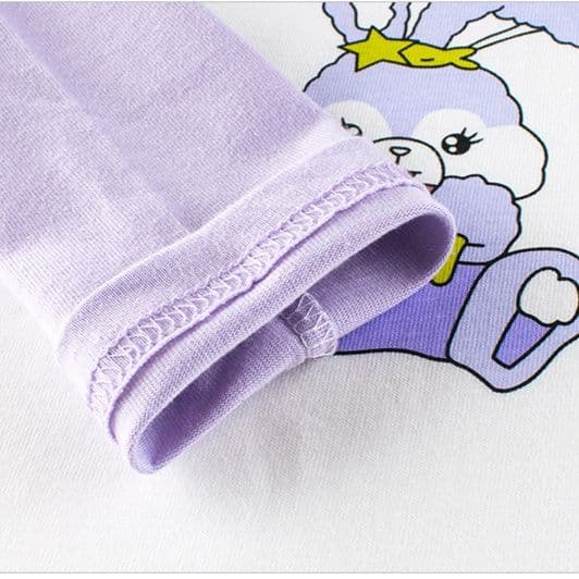 キッズファッション Tシャツ うさぎとカップケーキプリント長袖Tシャツ