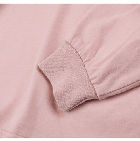 キッズファッション Tシャツ 小さな文字刺繍入りゆったり長袖トップス