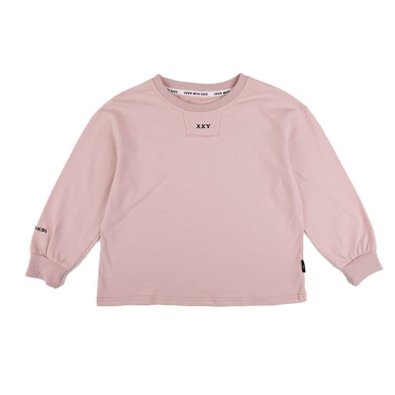 キッズファッション Tシャツ 小さな文字刺繍入りゆったり長袖トップス