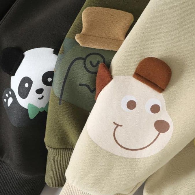 キッズファッション パンツ 動物刺繍入りふわもこ裾リブパンツ