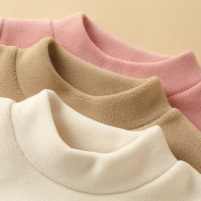キッズファッション トレーナー 動物刺繍入りタートルネック裏起毛トレーナー