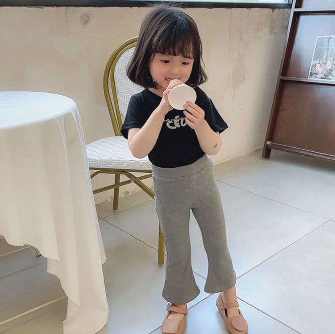 キッズファッション パンツ 女の子用リブ編みフレアパンツ