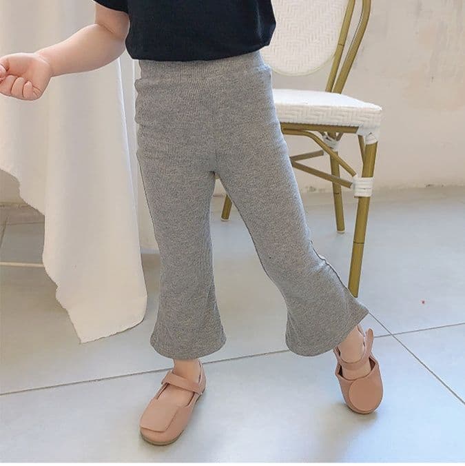 キッズファッション パンツ 女の子用リブ編みフレアパンツ