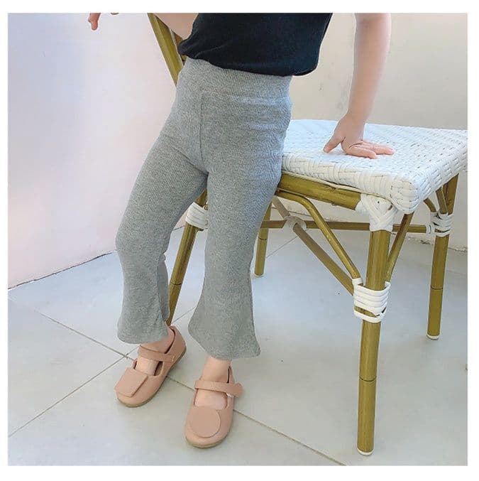 キッズファッション パンツ 女の子用リブ編みフレアパンツ