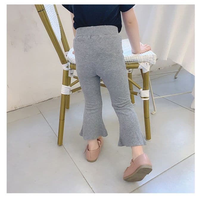 キッズファッション パンツ 女の子用リブ編みフレアパンツ