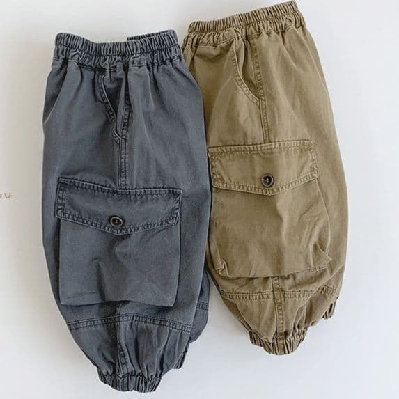 キッズファッション パンツ こども多機能ポケット付きカーゴパンツ