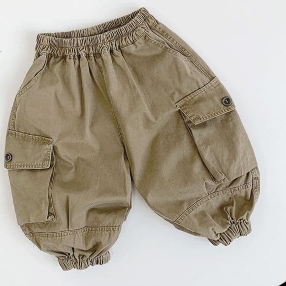キッズファッション パンツ こども多機能ポケット付きカーゴパンツ
