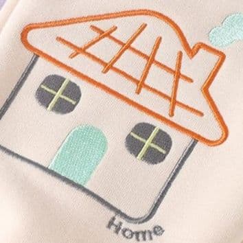 キッズファッション パンツ 可愛いモチーフ刺繍入りゆったりスウェットパンツ
