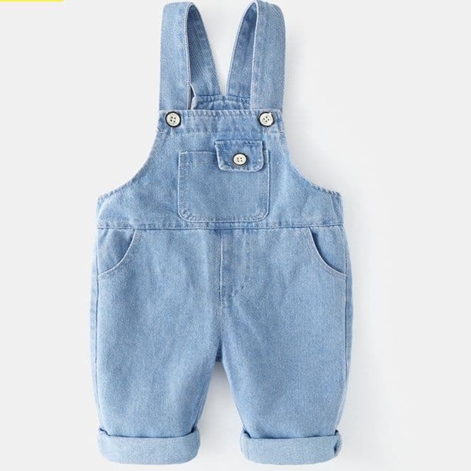 キッズファッション パンツ 子供用デニムサロペット可愛いポケット付きオーバーオール