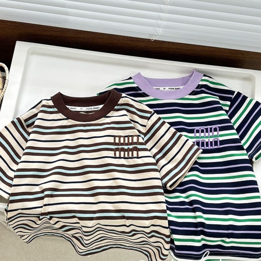 キッズファッション Tシャツ カジュアルボーダー半袖Tシャツ