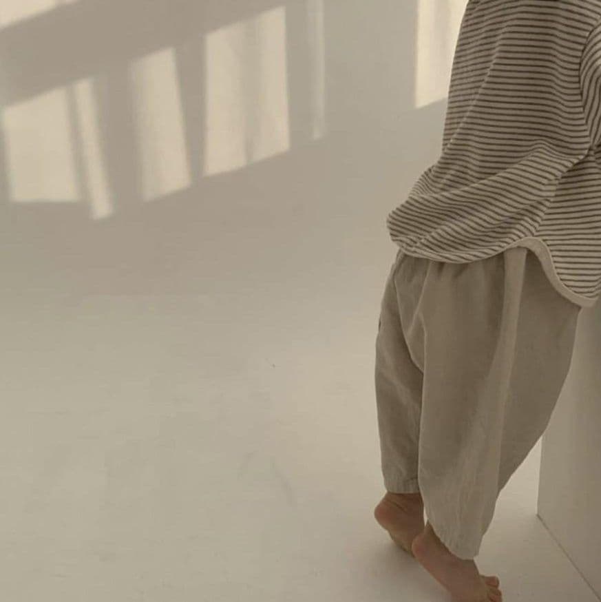 キッズファッション やさしいボーダー柄長袖Tシャツ