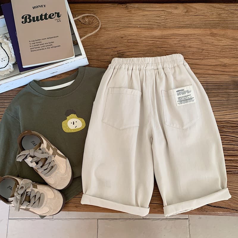 キッズファッション パンツ ゆったり快適ロールアップハーフパンツ