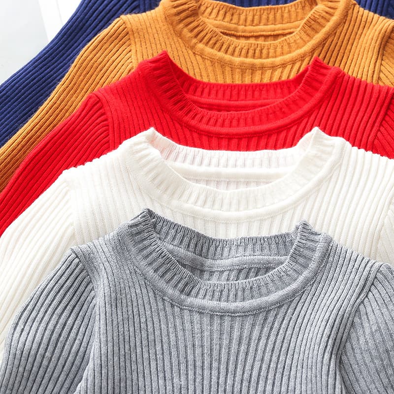 キッズファッション ワンピース 女の子用リブニット長袖プリーツワンピース