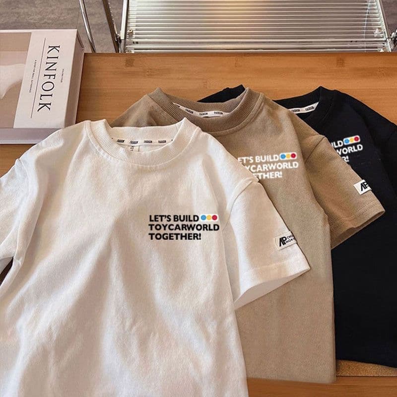 キッズファッション Tシャツ 働く車いっぱいプリント長袖Tシャツ