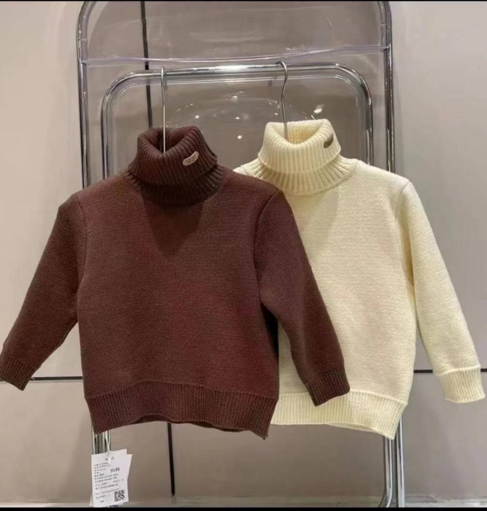 キッズファッション ニット 子供用タートルネック長袖セーター