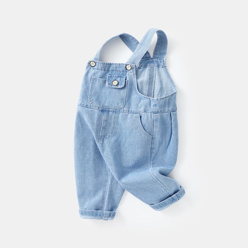キッズファッション パンツ 子供用デニムサロペット可愛いポケット付きオーバーオール