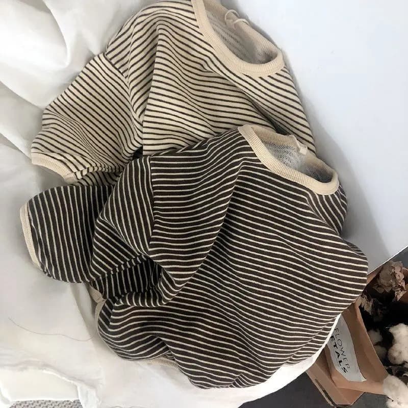 キッズファッション やさしいボーダー柄長袖Tシャツ
