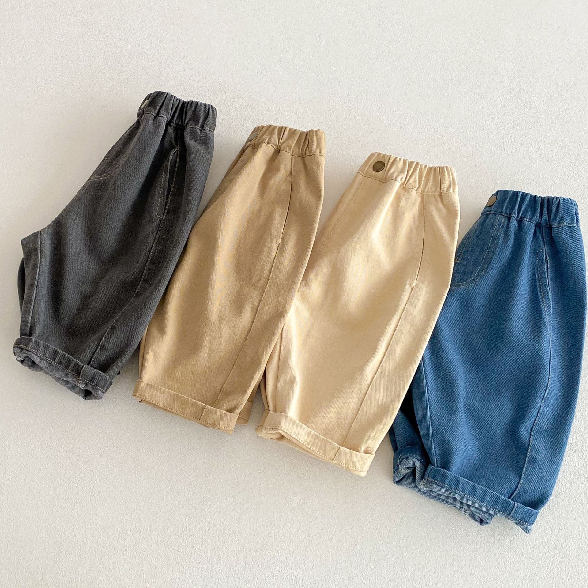 キッズファッション パンツ ふんわりゆったりロールアップ長ズボン