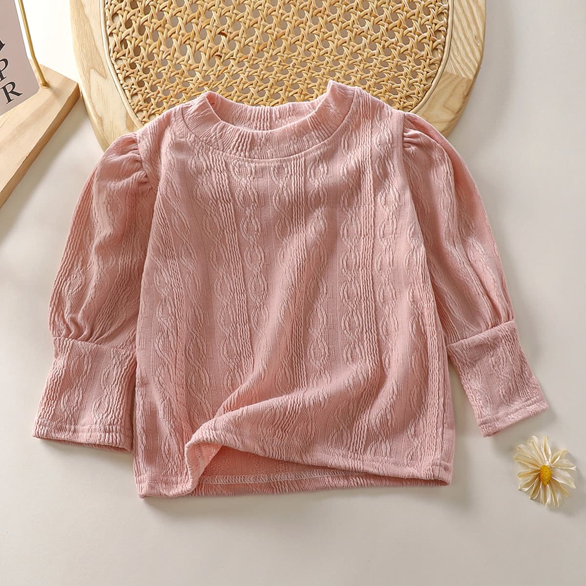 キッズファッション Tシャツ ふんわりパフスリーブ長袖上品トップス