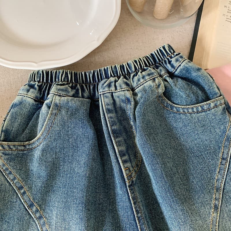 キッズファッション パンツ ゆったり着心地抜群デニム風ハーフパンツ