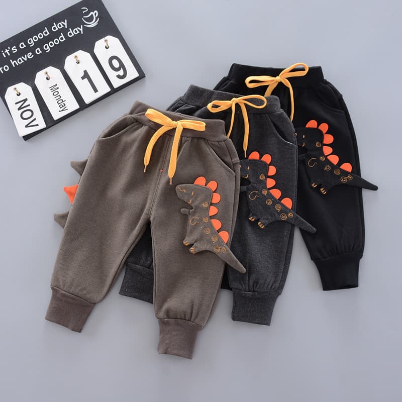 キッズファッション パンツ 恐竜尻尾付きスウェットジョガーパンツ