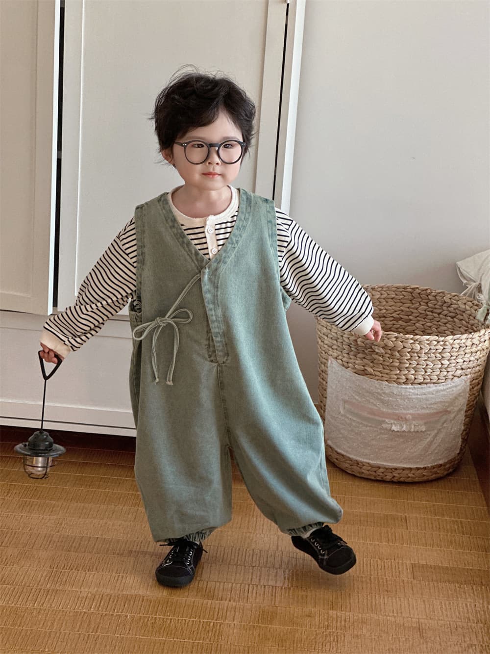 キッズファッション パンツ ふんわりサロペット風ワイドパンツ