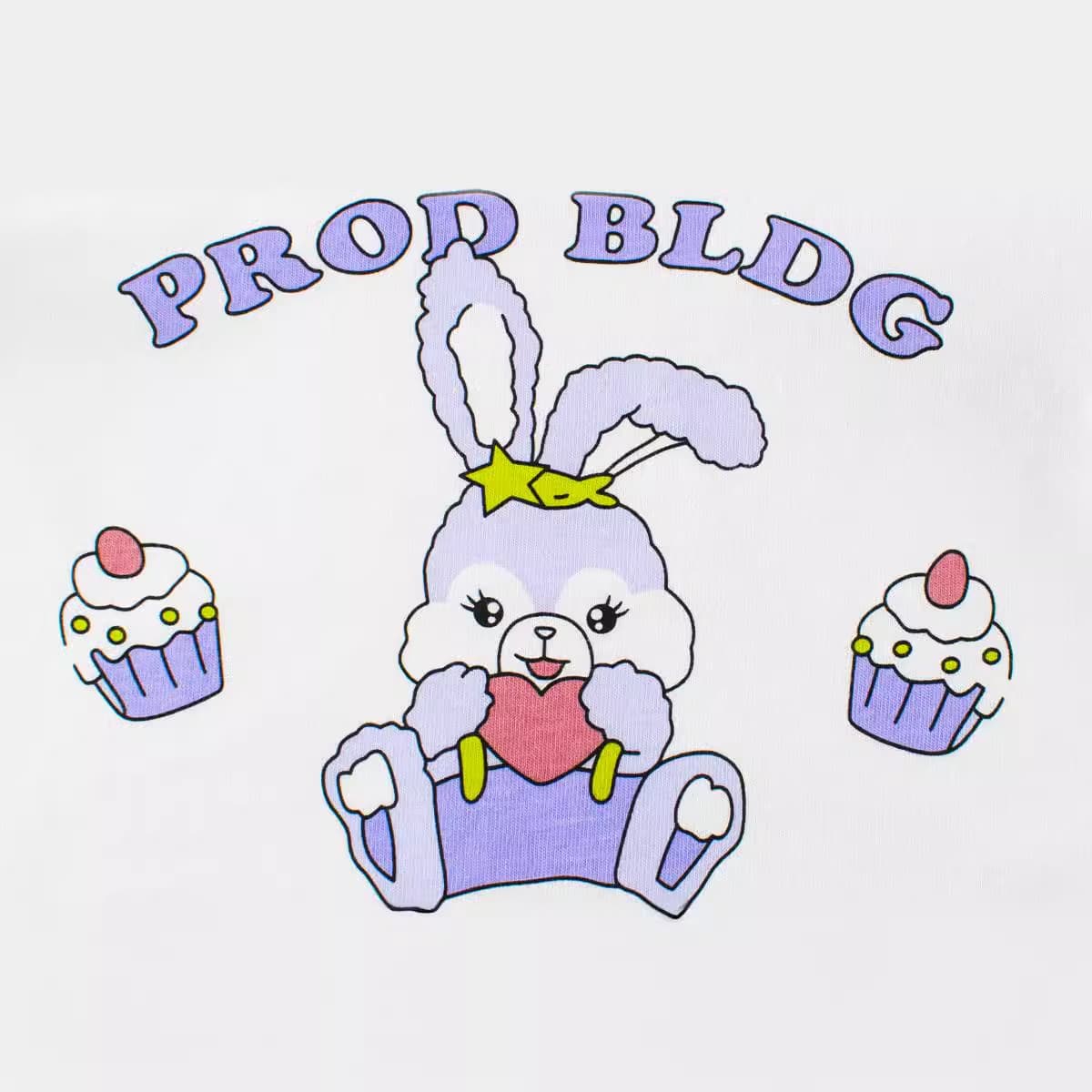 キッズファッション Tシャツ うさぎとカップケーキプリント長袖Tシャツ
