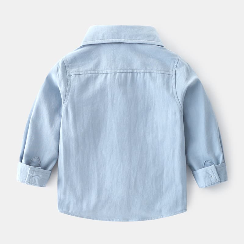 キッズファッション シャツ 恐竜刺繍ポイント長袖シャツ