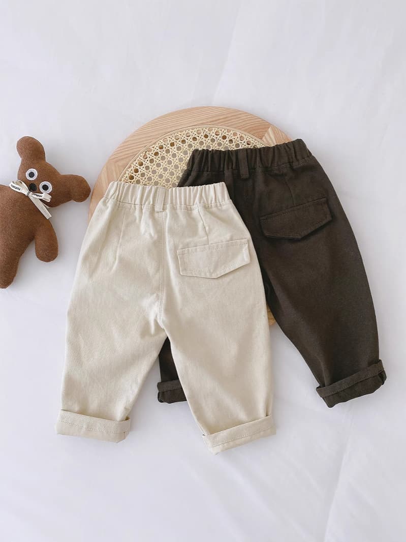 キッズファッション パンツ ナチュラル綿麻風ゆったり九分丈子供用ズボン