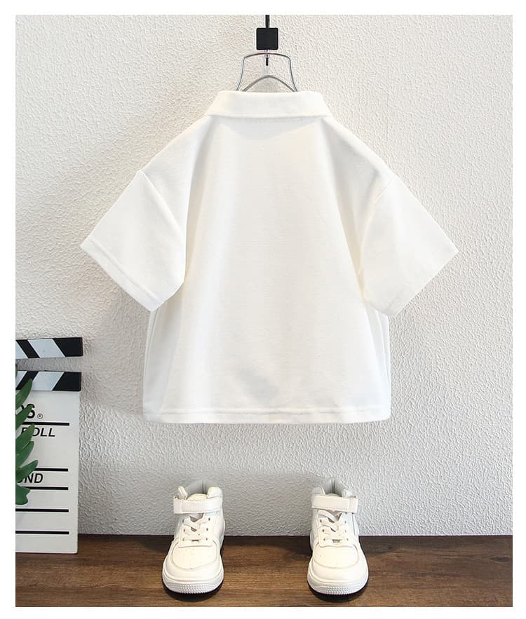 キッズファッション シャツ 胸ポケット付きボタン襟半袖シャツ
