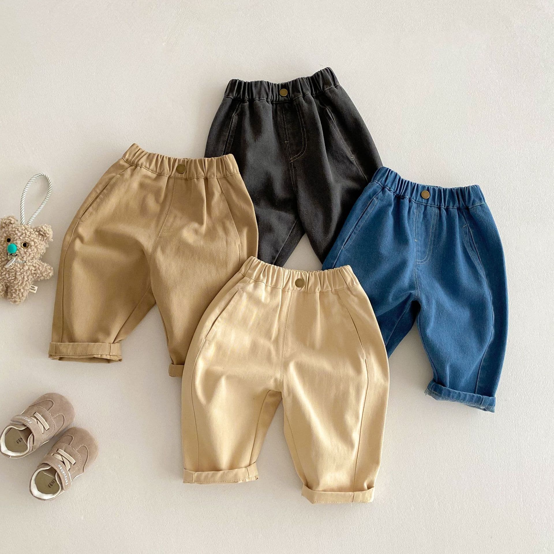 キッズファッション パンツ ふんわりゆったりロールアップ長ズボン