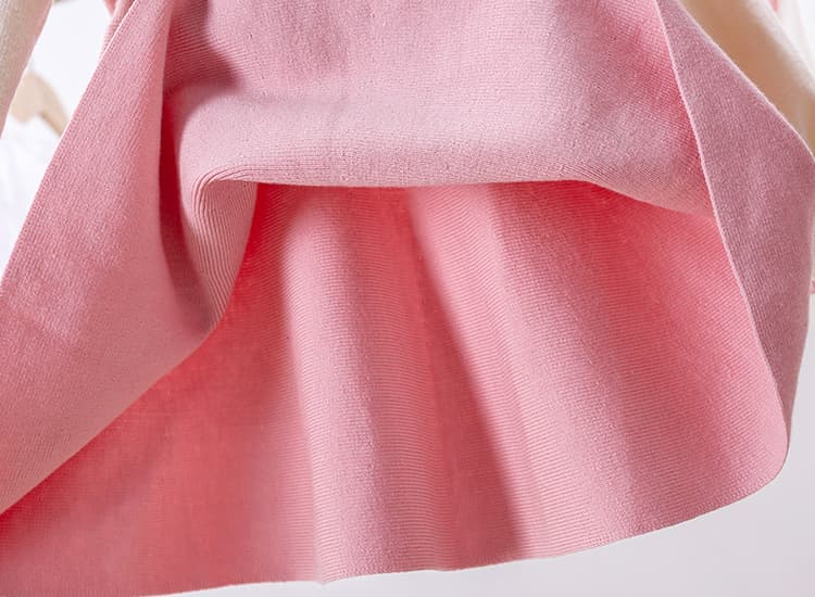 キッズファッション ワンピース 花飾り付きニット重ね着風長袖ワンピース