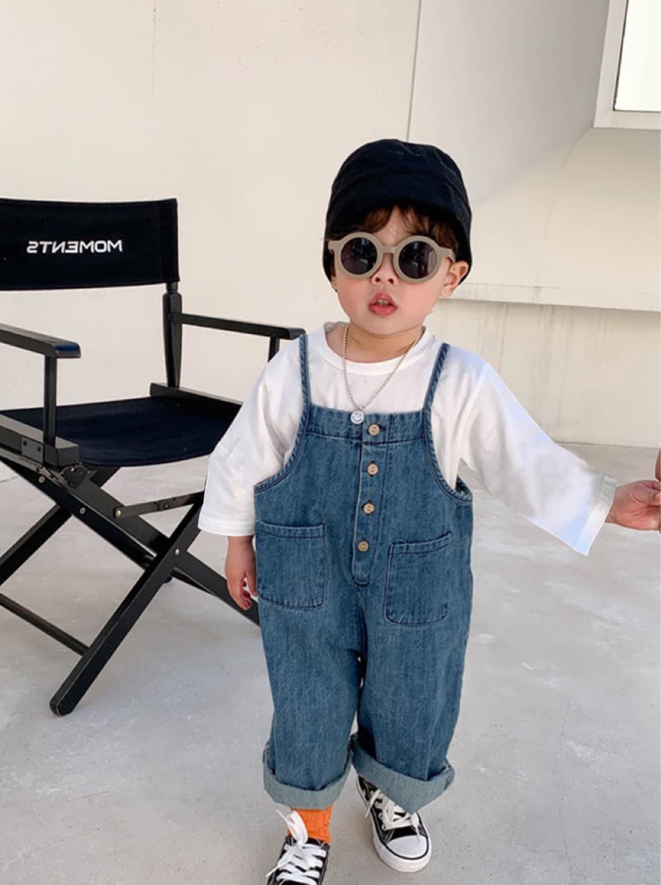 キッズファッション パンツ 子供用デニムサロペットオーバーオール