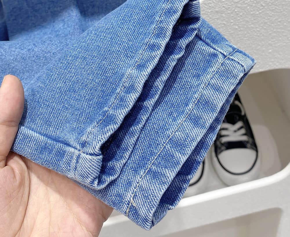 キッズファッション パンツ 子供用ゆったりデニム風ゴムウエストパンツ
