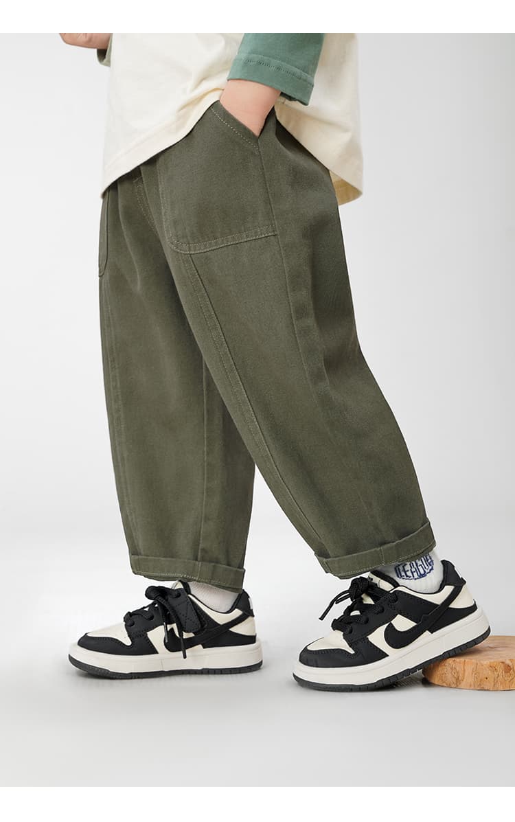 キッズファッション パンツ 子供用ゆったり裾折り返しワイドパンツ