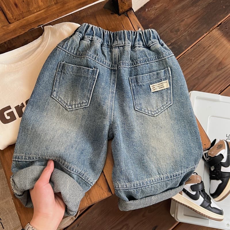 キッズファッション パンツ ゆったりデニム風短パンツ
