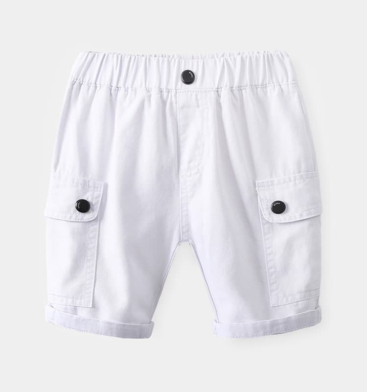 キッズファッション パンツ 男の子用カーゴポケット付きハーフパンツ