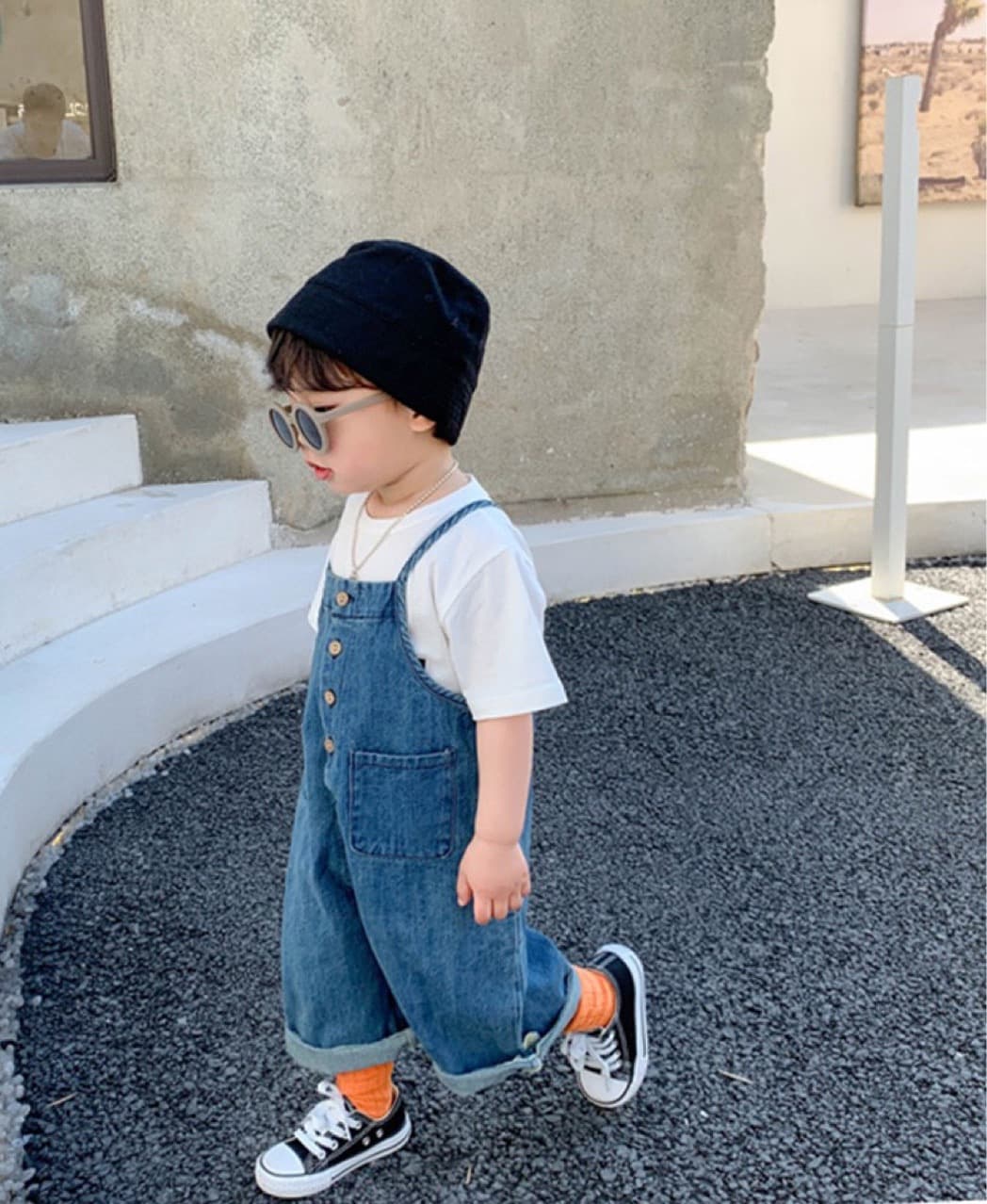 キッズファッション パンツ 子供用デニムサロペットオーバーオール