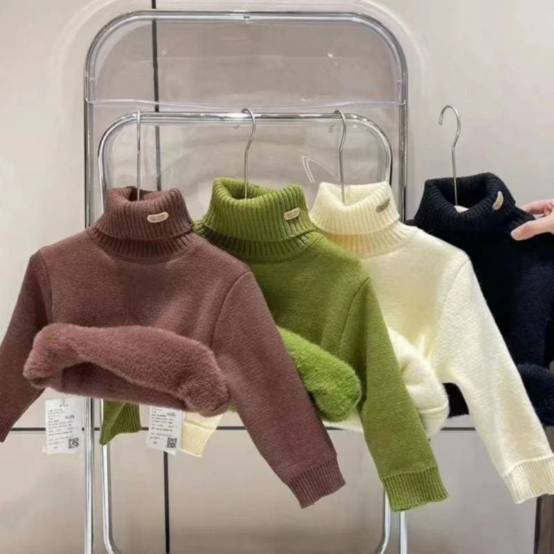 キッズファッション ニット 子供用タートルネック長袖セーター