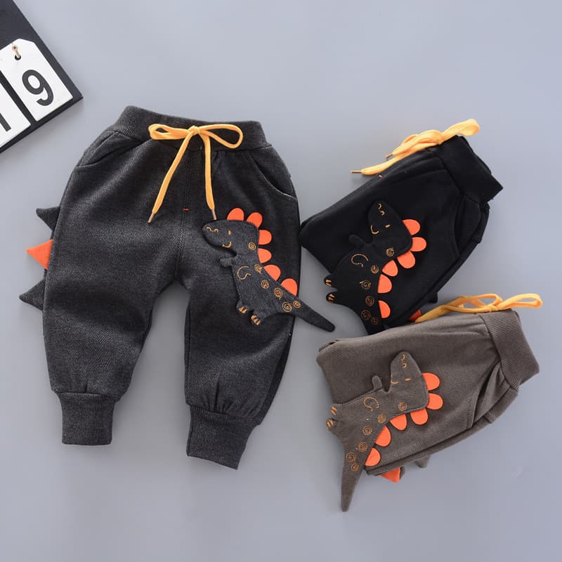 キッズファッション パンツ 恐竜尻尾付きスウェットジョガーパンツ