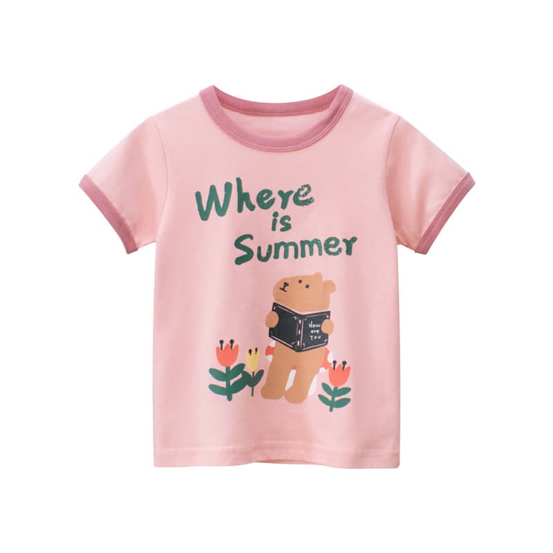 キッズファッション Tシャツ くまさん音楽隊プリント半袖Tシャツ
