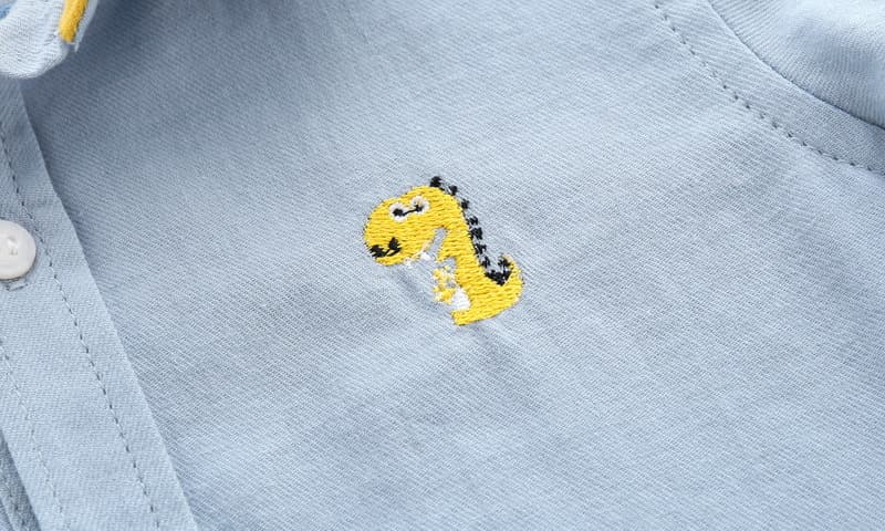 キッズファッション シャツ 恐竜刺繍ポイント長袖シャツ