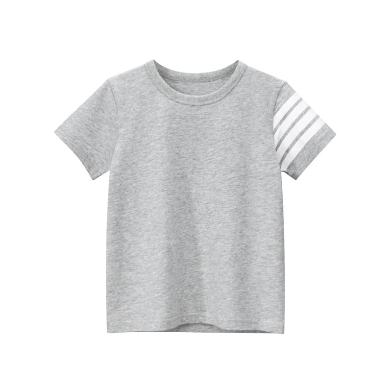 キッズファッション Tシャツ 袖ライン入りベーシック半袖子供服