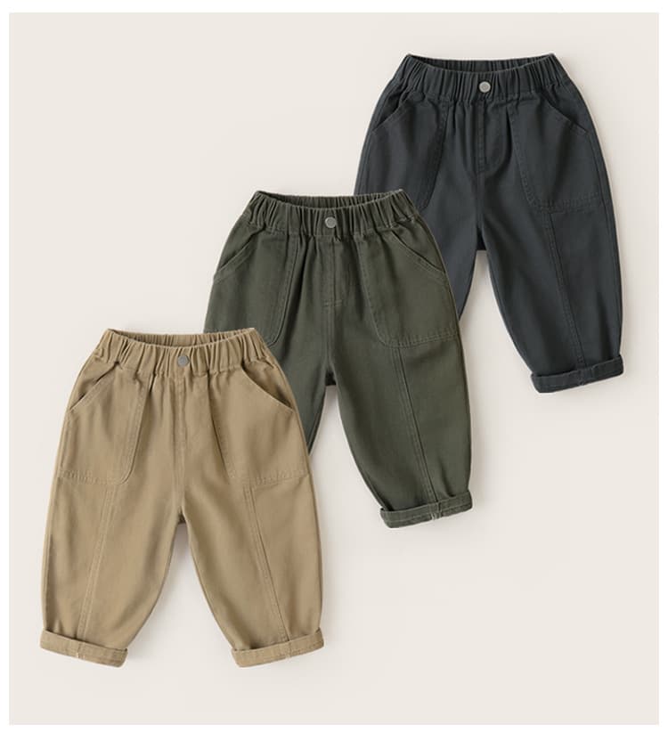 キッズファッション パンツ 子供用ゆったり裾折り返しワイドパンツ