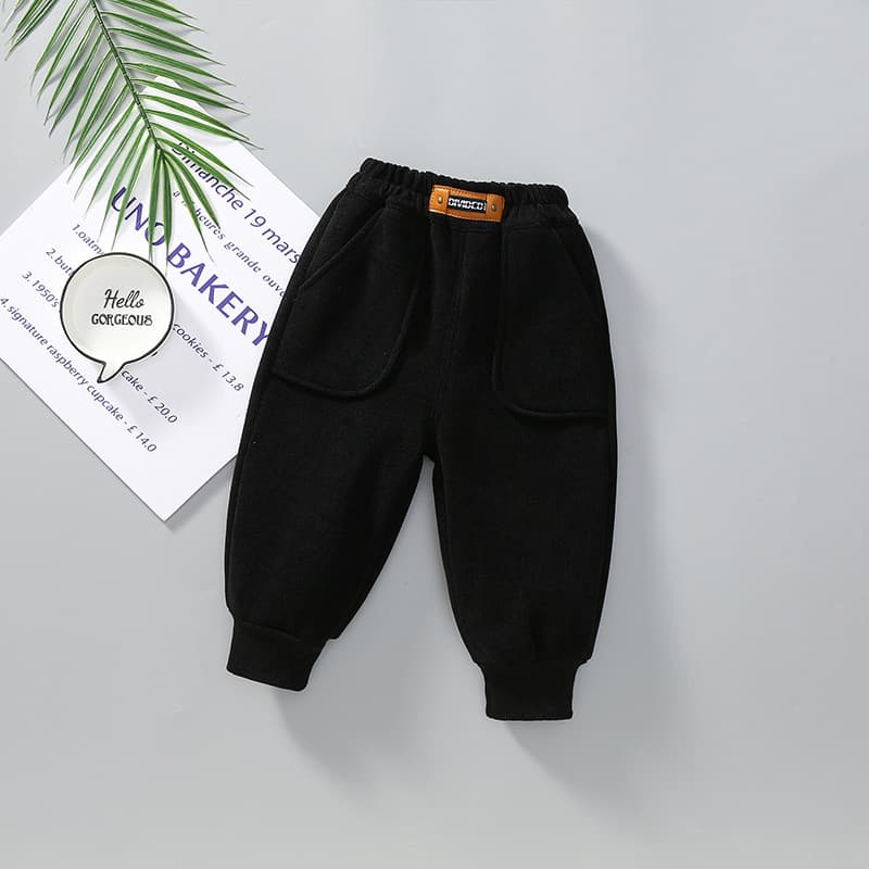 キッズファッション パンツ ふんわりコーデュロイ裾絞りポケット付きズボン